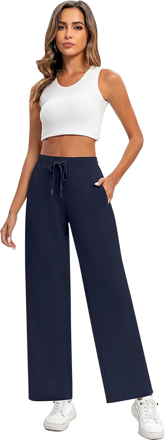 2 Pack Women Sweatpants Drawstring Waist Loose Yoga Baggy Joggers Casual Wide Leg Pants with Pockets