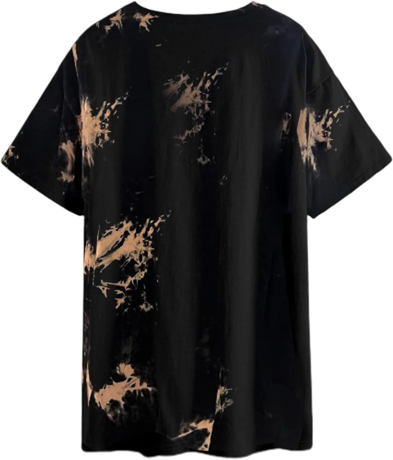 Avanova Women Letter Graphic Print Oversized Tee Shirt Short Sleeve Loose Fit Tops