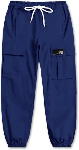 Cromoncent Girls&Womens Cargo Pants Elastic Waist Lightweight Outdoor Jogger Pants, 6 Years - XX-Large