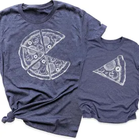 Father And Son Matching Pizza Slice Set Shirts, Pizza Pie & Slice Dad Mom Baby Son Daughter Outfit, Fathers Day T-Shirt, Family Pizza Lover Tees, Pizza and Pizza Slice Family Christmas Birthday Party Gift