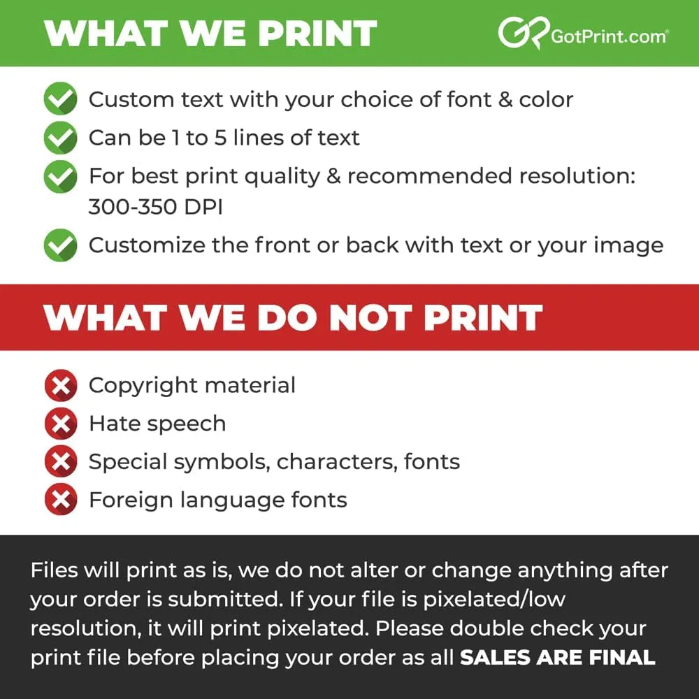 GotPrint Custom Shirt for Men, Women, Add Your Own Text Personalized T Shirts, Customizable Shirt Front/Back Soft Graphic Tee
