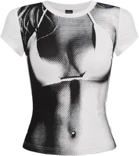 Hilinker Womens Short Sleeve Graphic Crop Tops Vintage Tees Summer Cute T Shirts