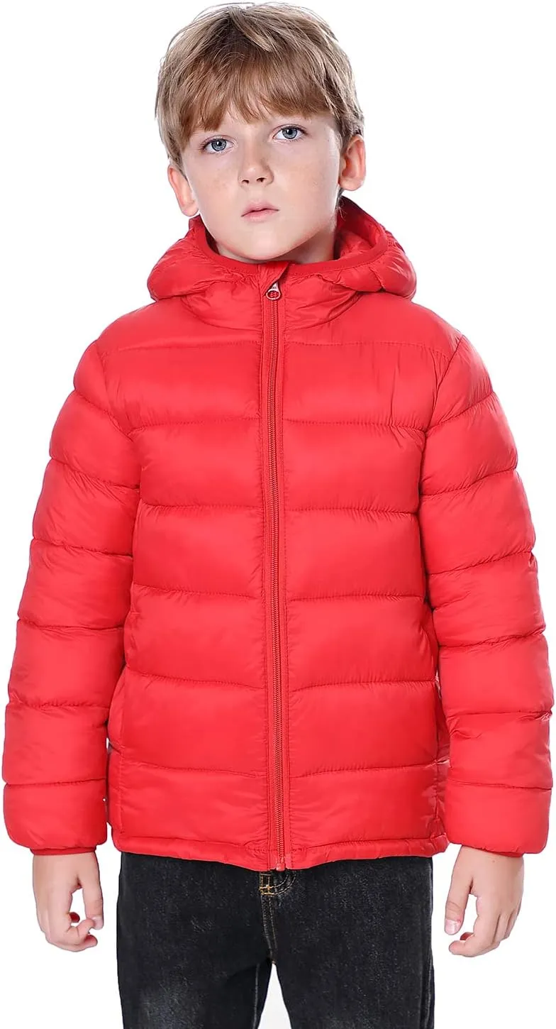 Hooded Puffer Jackets for Boys and Girls  Lightweight and Packable  Autumn and Winter Coat, Warm and Comfy