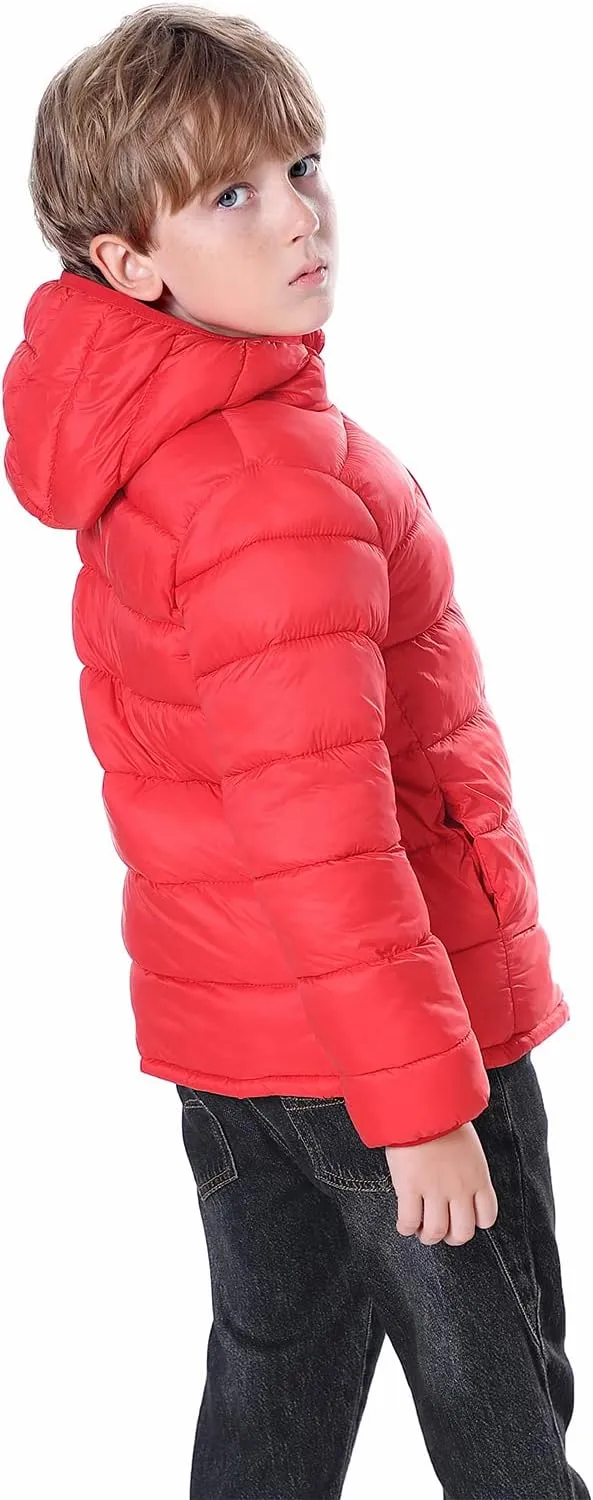 Hooded Puffer Jackets for Boys and Girls  Lightweight and Packable  Autumn and Winter Coat, Warm and Comfy