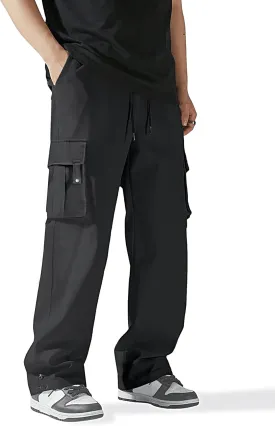 HOTake Cargo Pants for Men Drawstring Elastic Waist Mens Baggy Pants Hiking Joggers Sweatpants