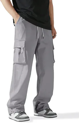 HOTake Cargo Pants for Men Drawstring Elastic Waist Mens Baggy Pants Hiking Joggers Sweatpants
