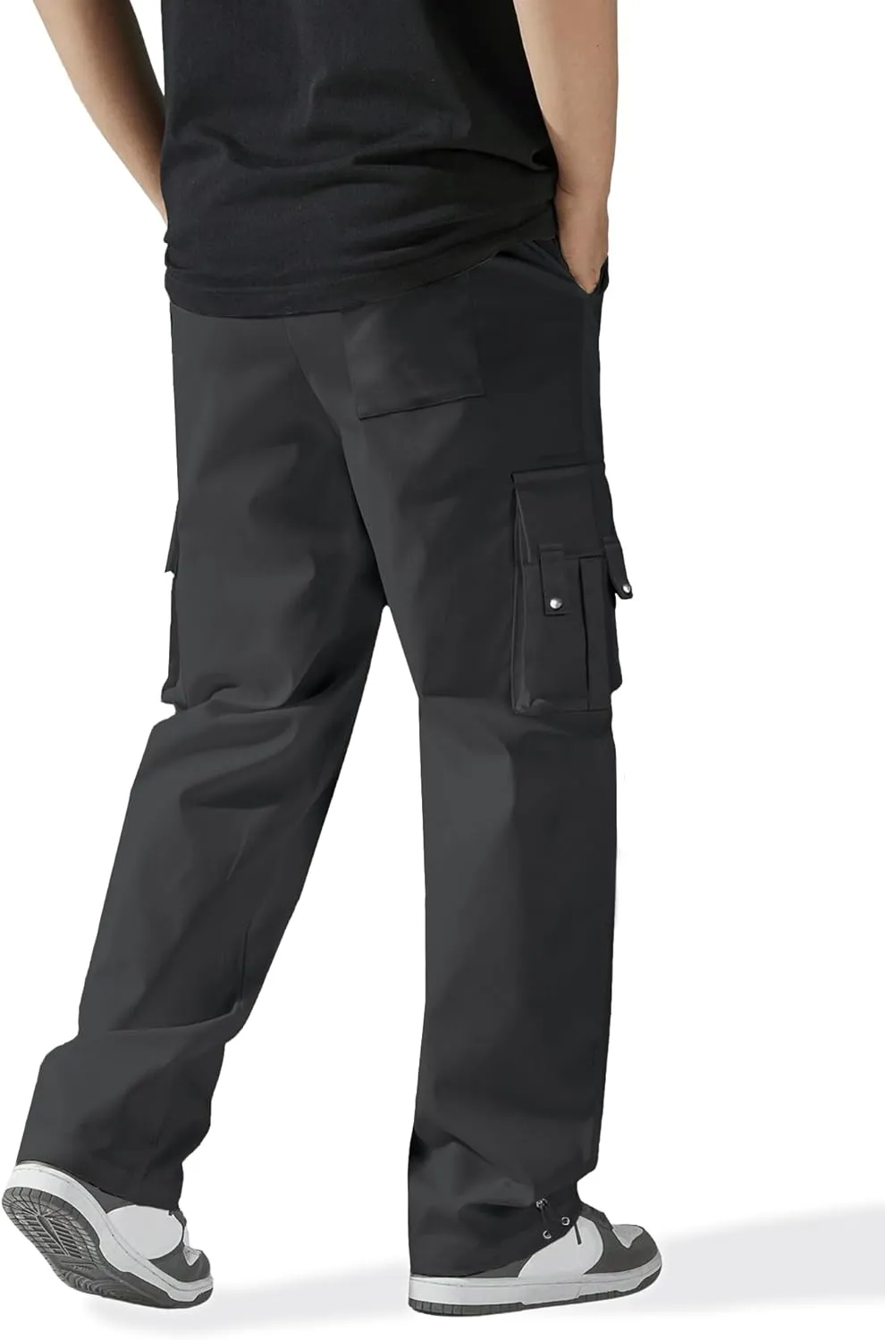 HOTake Cargo Pants for Men Drawstring Elastic Waist Mens Baggy Pants Hiking Joggers Sweatpants