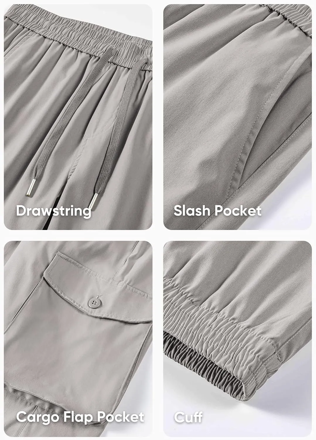 JMIERR Men's Casual Cargo Joggers Pants Stretch Elastic Waist Drawstring Tapered Sweatpants with Pockets