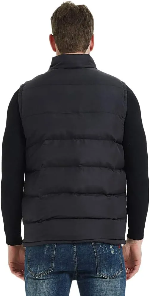 MADHERO Men's Puffer Vest Stand Collar Quilted Sleeveless Jacket Outerwear