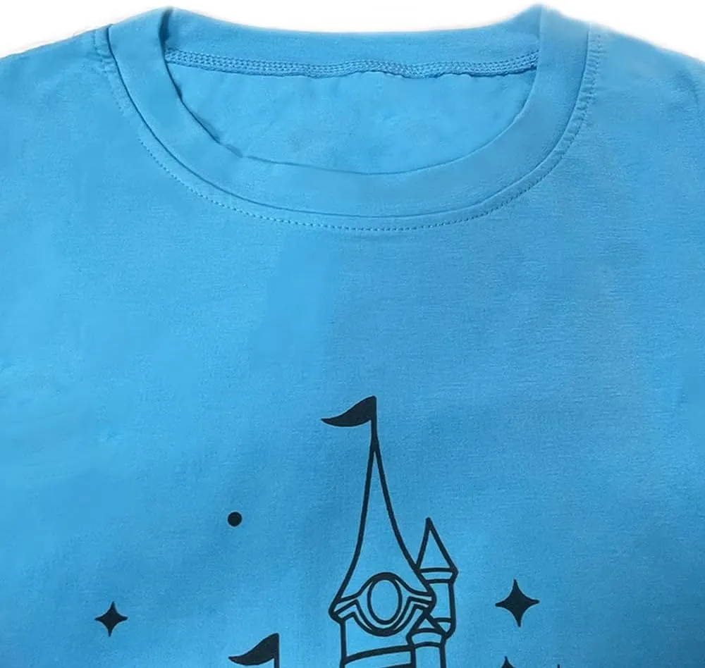 Magic Castle Shirt for Women Cute Kingdom Graphic Tshirt Casual Holiday Vacation Short Sleeve Tee Tops
