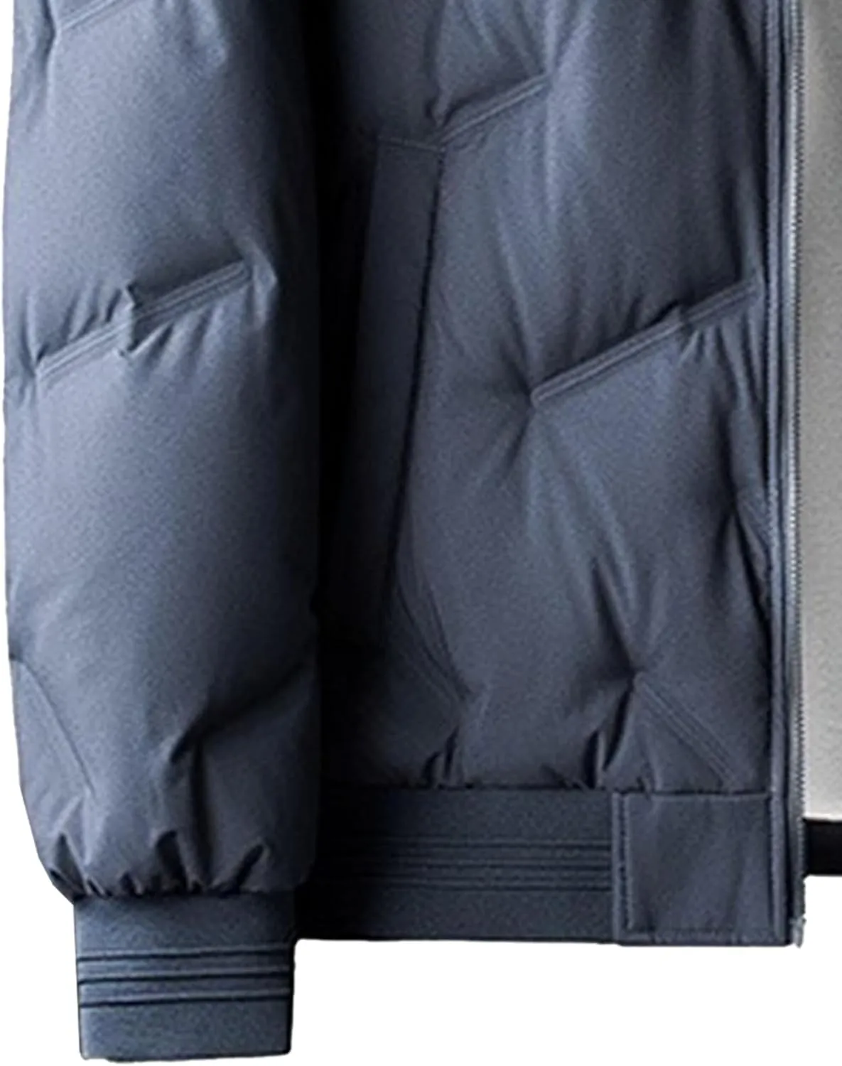 Mens Casual Bomber Jacket Full Zip Warm Winter Padded Coats Outwear Windproof Quilted Varsity Baseball Jacket