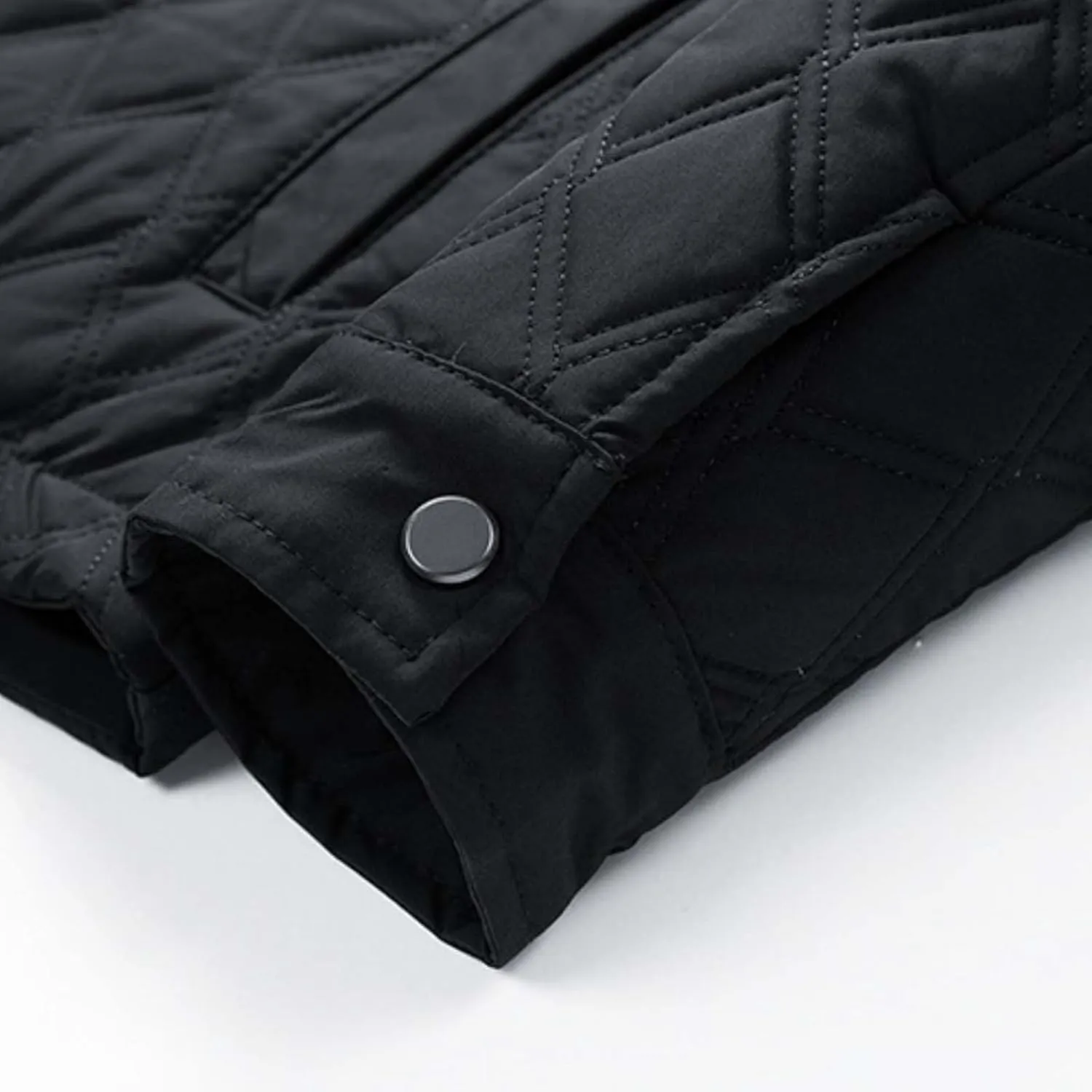 Men's Quilted Shirt Jackets Casual Long Sleeve Snap Button Down Shirts Diamond Quilted Shirt Jacket for Men Pockets