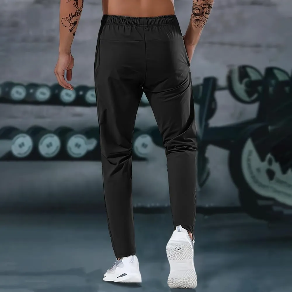 Men's Sweatpants Lightweight Active Pants Quick Dry for Running Jogging YogaGolf with Zipper Pockets
