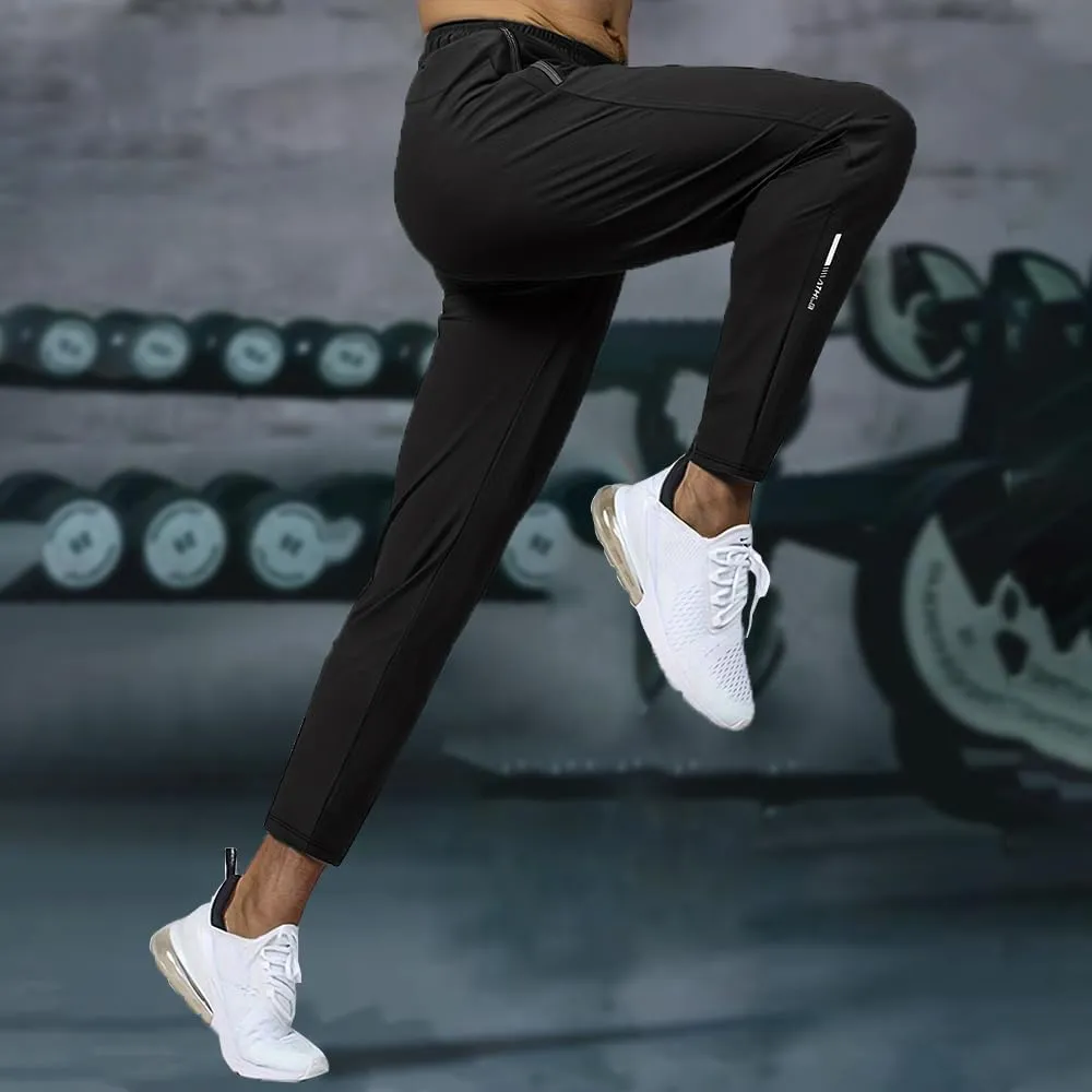 Men's Sweatpants Lightweight Active Pants Quick Dry for Running Jogging YogaGolf with Zipper Pockets