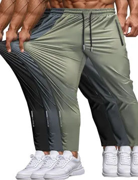 Men's Sweatpants Lightweight Active Pants Quick Dry for Running Jogging YogaGolf with Zipper Pockets