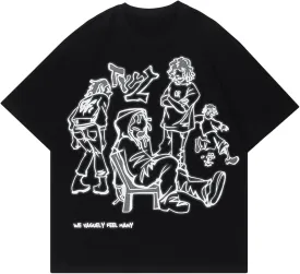 Oversized Graphic Tees for Women Y2k Men Streetwear Harajuku T-Shirts Vintage Tees