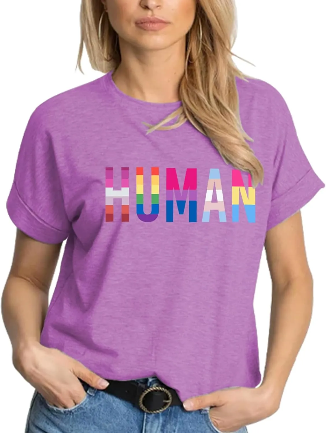 Pride Shirt Woman Cute Wildflower LGBT Pride Month Tshirt Flower LGBTQ Tees
