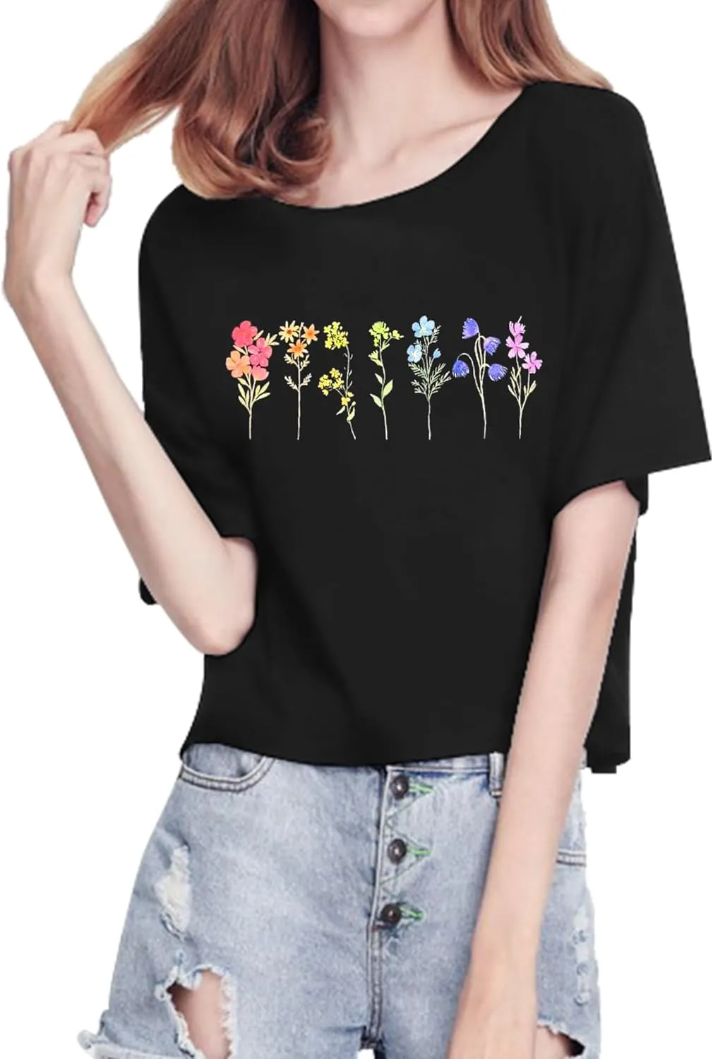 Pride Shirt Woman Cute Wildflower LGBT Pride Month Tshirt Flower LGBTQ Tees