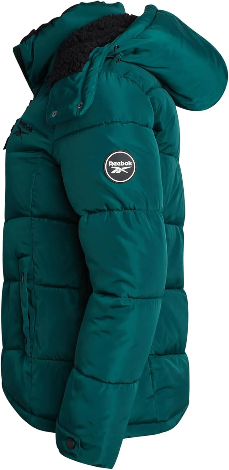 Reebok Women's Puffer Jacket - Heavyweight Quilted Puffer Jacket with Faux Fur Trim Hood - Outerwear Jackets for Women (S-XL)