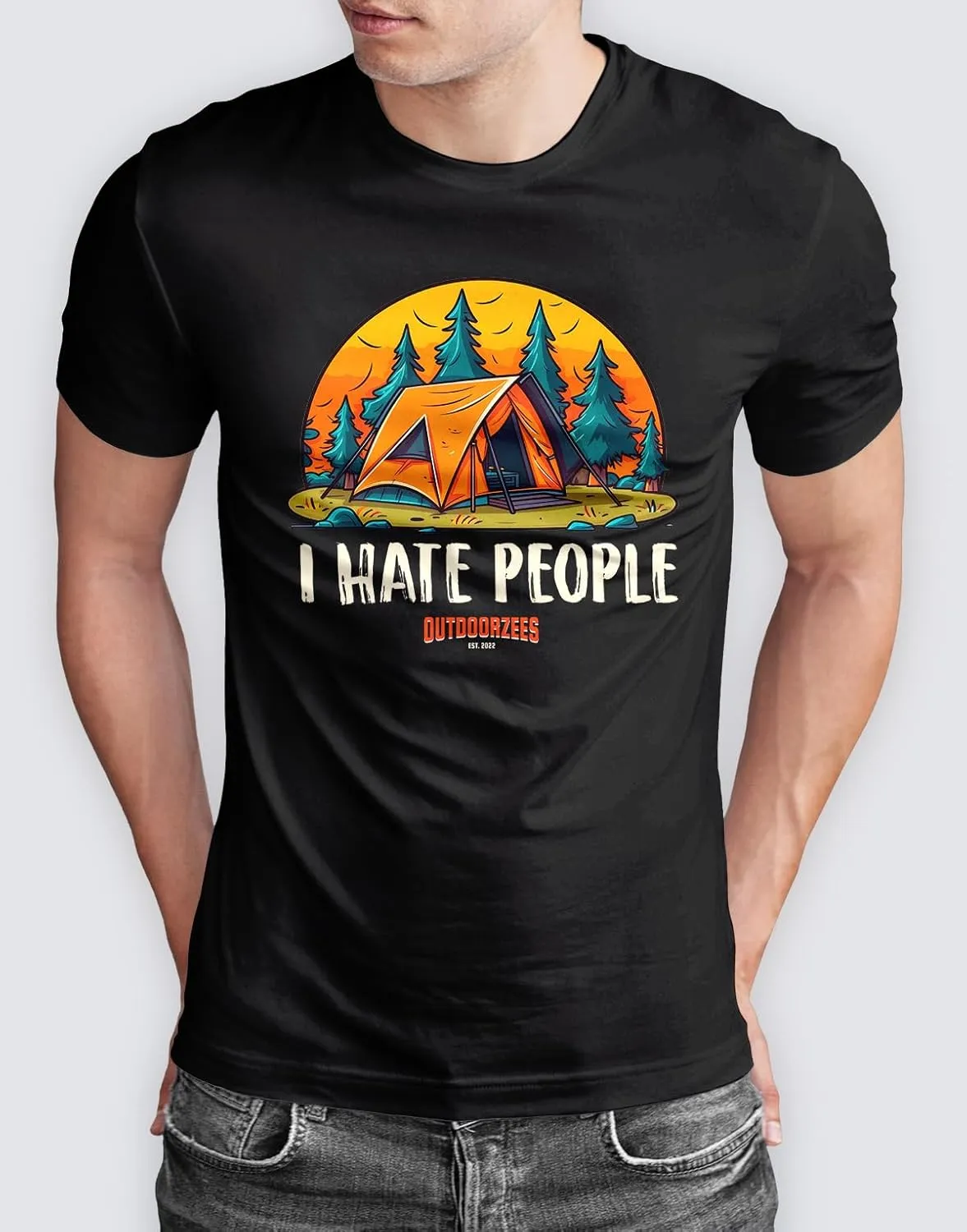 THE CEO Funny Camping T-Shirt Men's Tee with Vibrant Prints That Stay Fresh After Washes -Humorous Camp Joke Gift for Camping