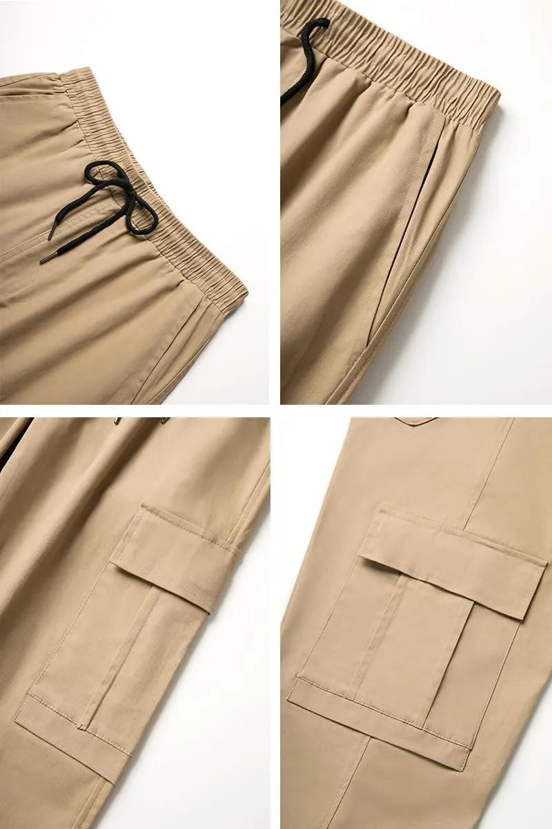 THWEI Mens Cargo Pants Casual Baggy Drawstring Loose Fit Hip Hop Pants with Pockets