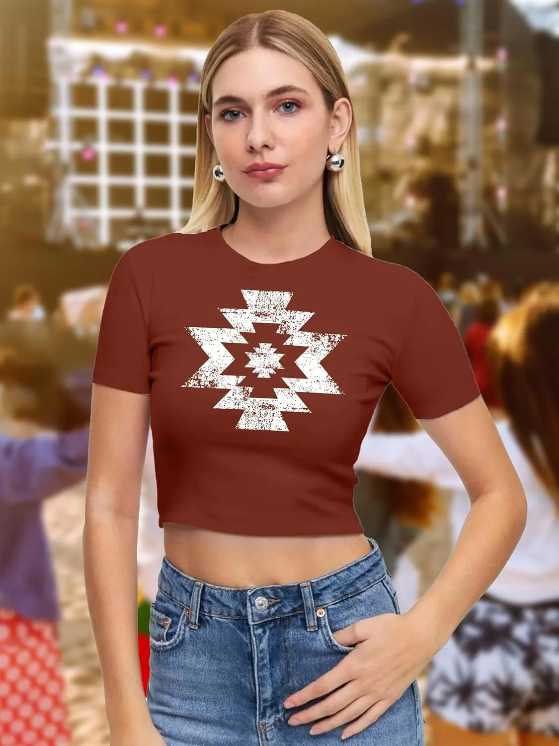 Western Shirts for Women Cowgirl Tshirt Cowboy Country Concert Outfits Summer Slim Shirt Sexy Crop Tops for Girls
