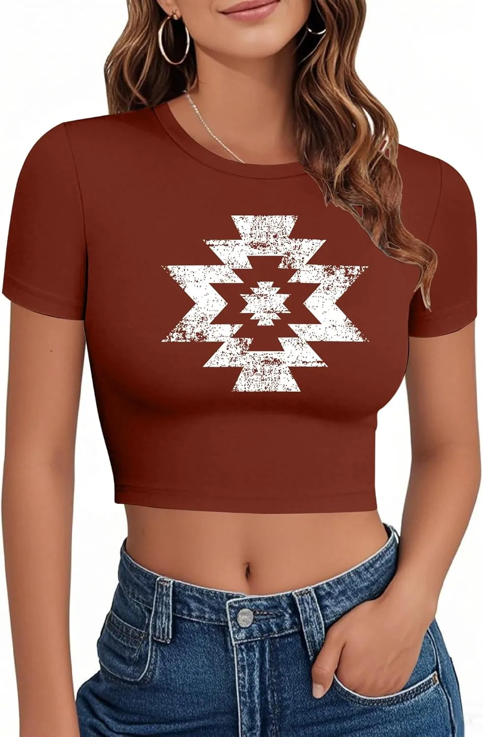 Western Shirts for Women Cowgirl Tshirt Cowboy Country Concert Outfits Summer Slim Shirt Sexy Crop Tops for Girls