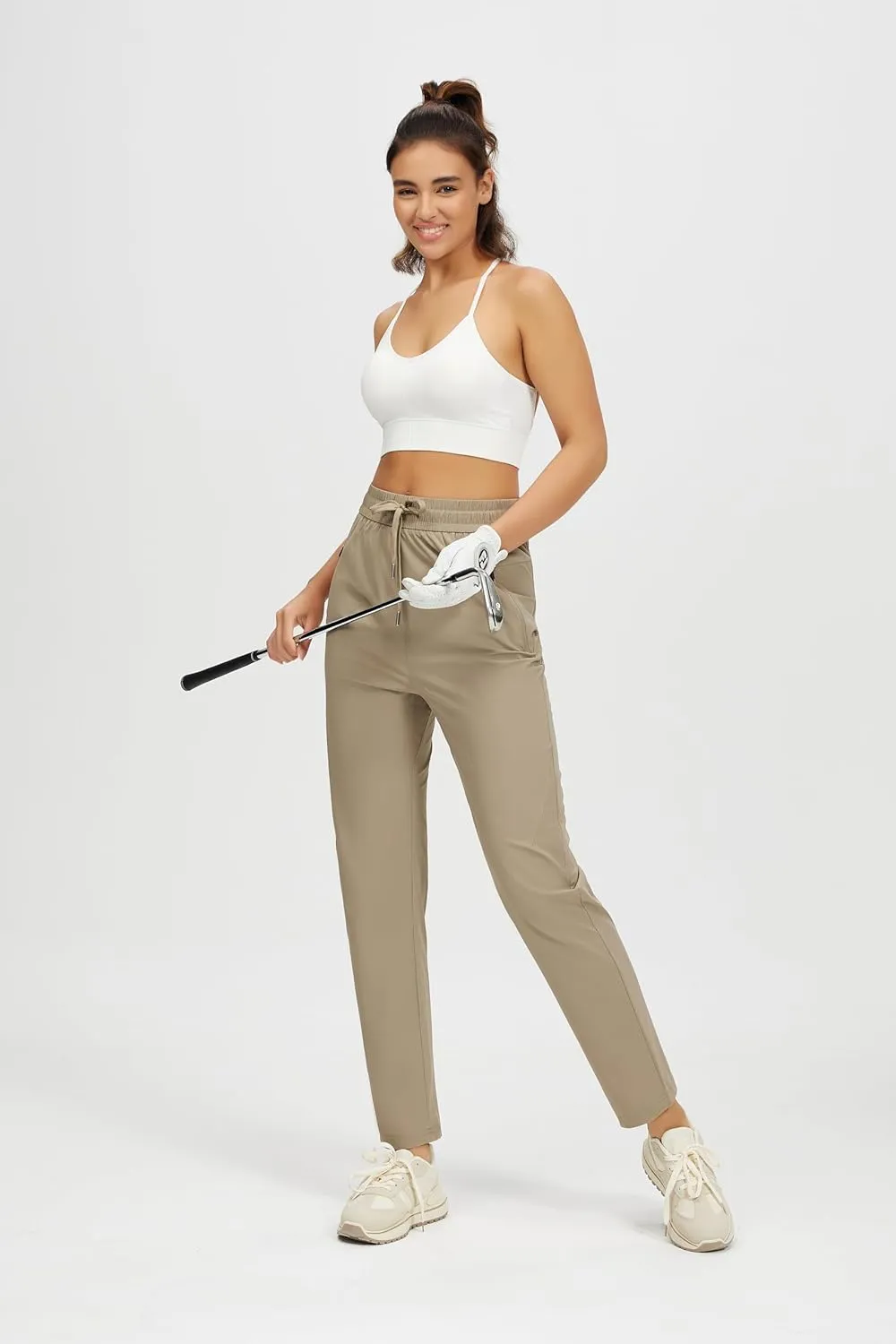 Womens Athletic Pants Lightweight Quick Dry Jogging Pants with Pockets for Lounge, Workout, Hikking, Golf, Travel
