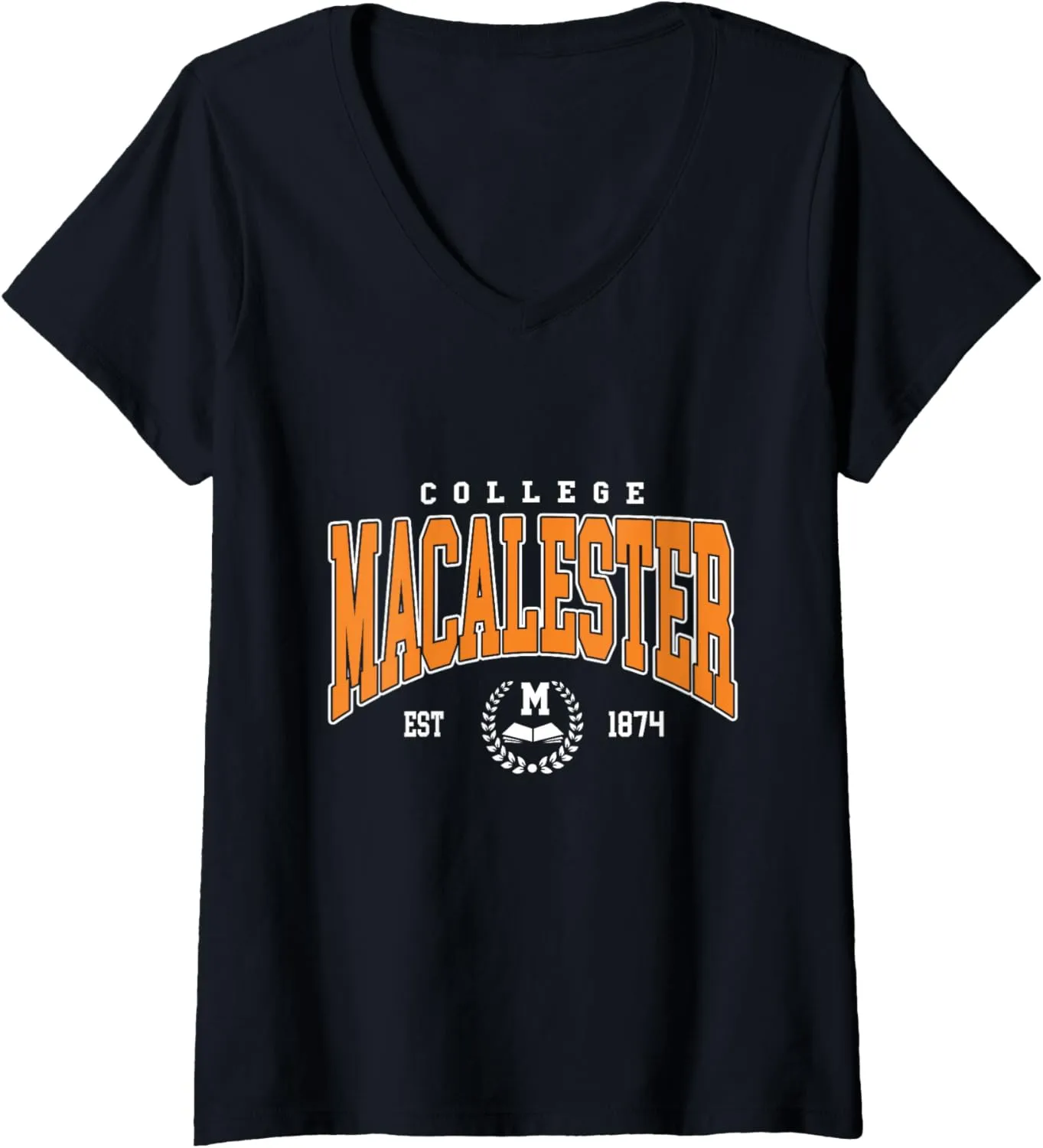 Womens Macalester Retro University Design for Men Women V-Neck T-Shirt
