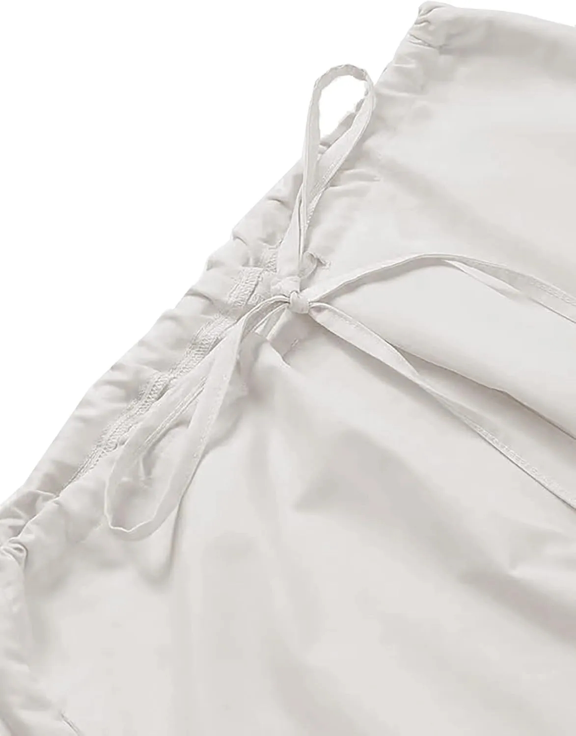 Xineicy Parachute Pants for Women Drawstring Baggy Cargo Pants Y2K Trouser Low Rised Jogger Sweatpants